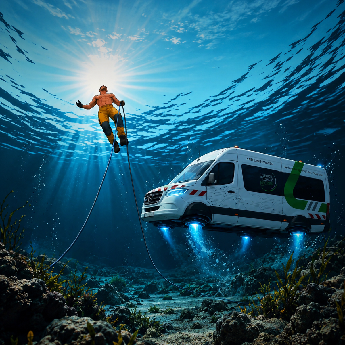 Mit dem Kabelmesswagen zum Ballermann-Hit: EnergieTechnik Becker geht neue Wege
