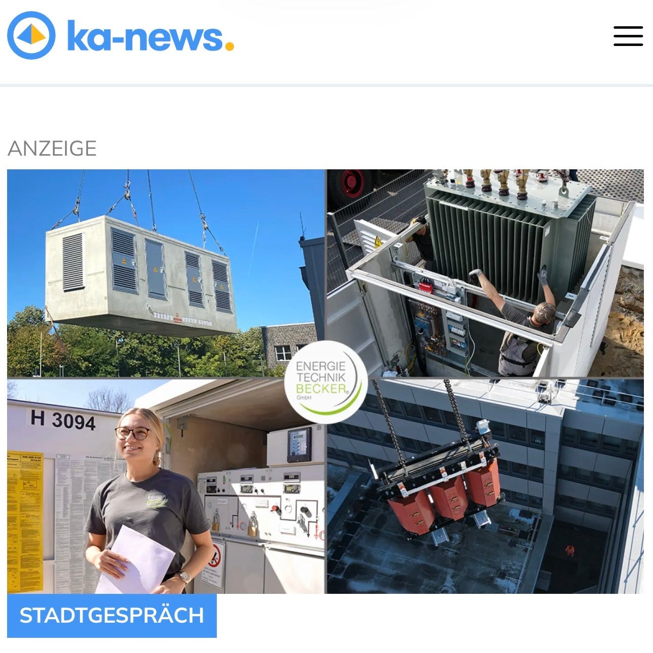 KA-News berichtet über EnergieTechnik Becker und die Zukunft sicherer Mittelspannung